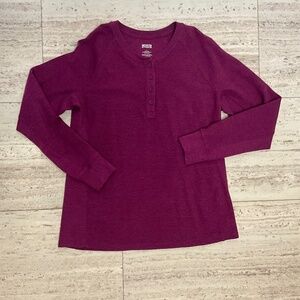 Duluth Trading Women’s Thermal Henley L Maroon